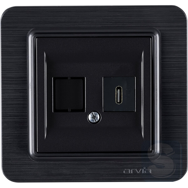 Розетка USB Type-C 5V-2.4A Arvia Electric Lavin Черный матовый (21 25 4007 253)